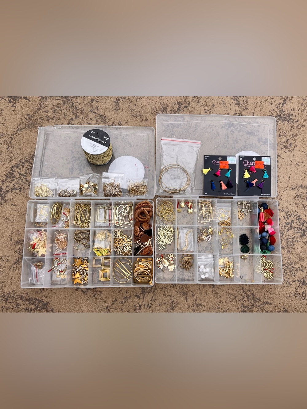 Large assortment of Earring/Jewelry Making Gold Tone Findings